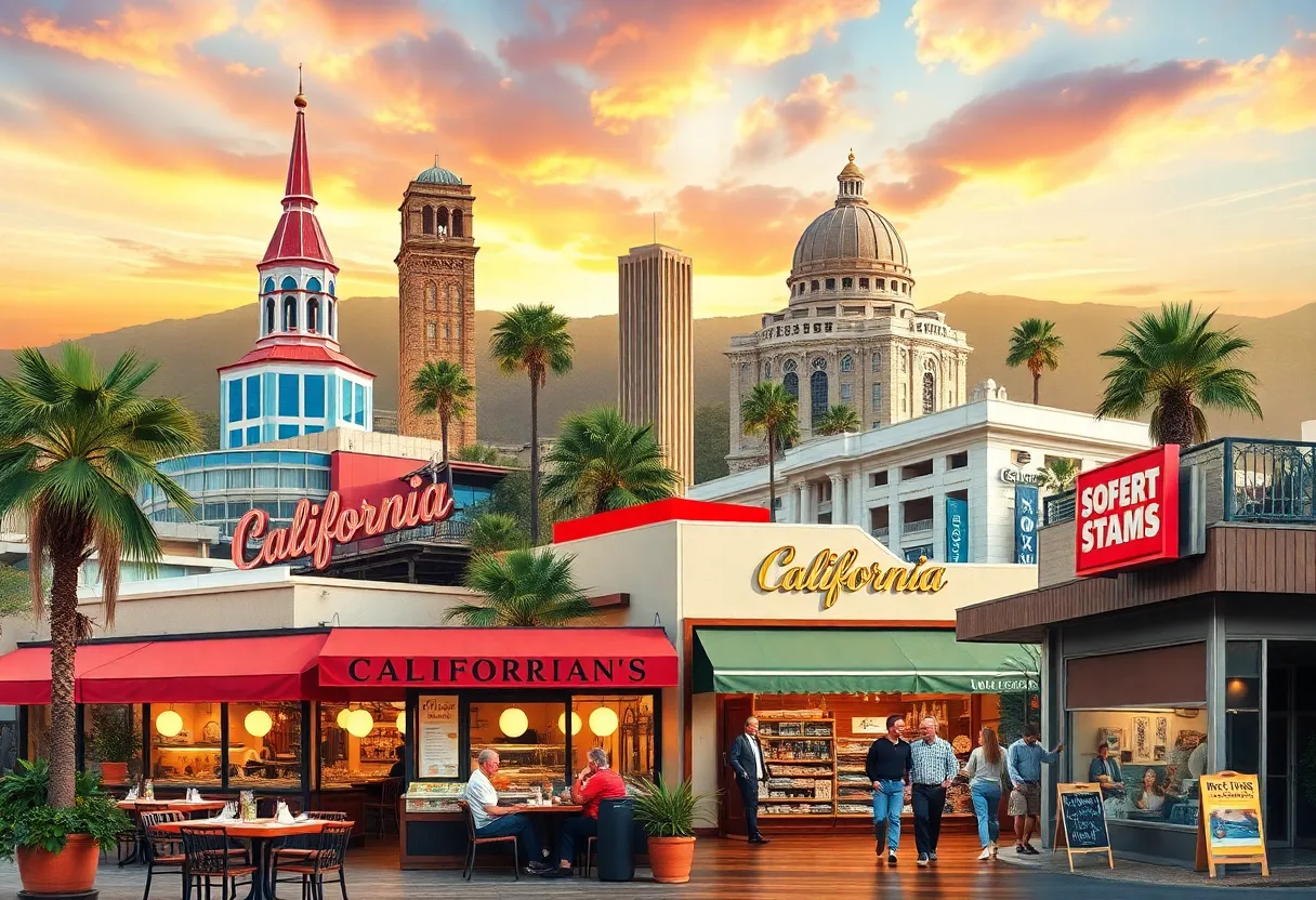 A colorful representation of California's business scene