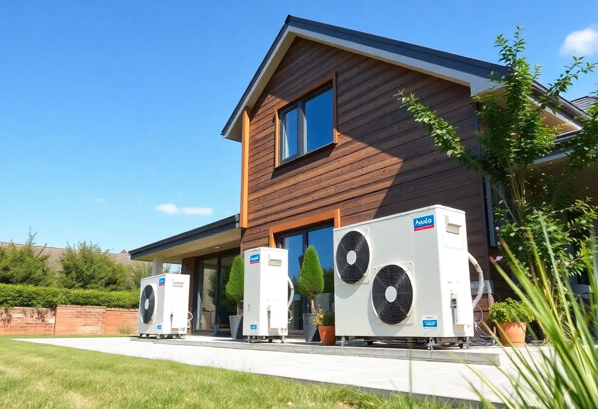 Modern home with heat pumps in California