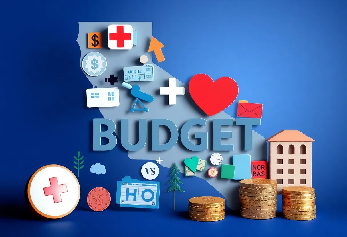 Conceptual image illustrating California Medicaid budget issues