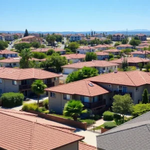 A vibrant California neighborhood with rental homes