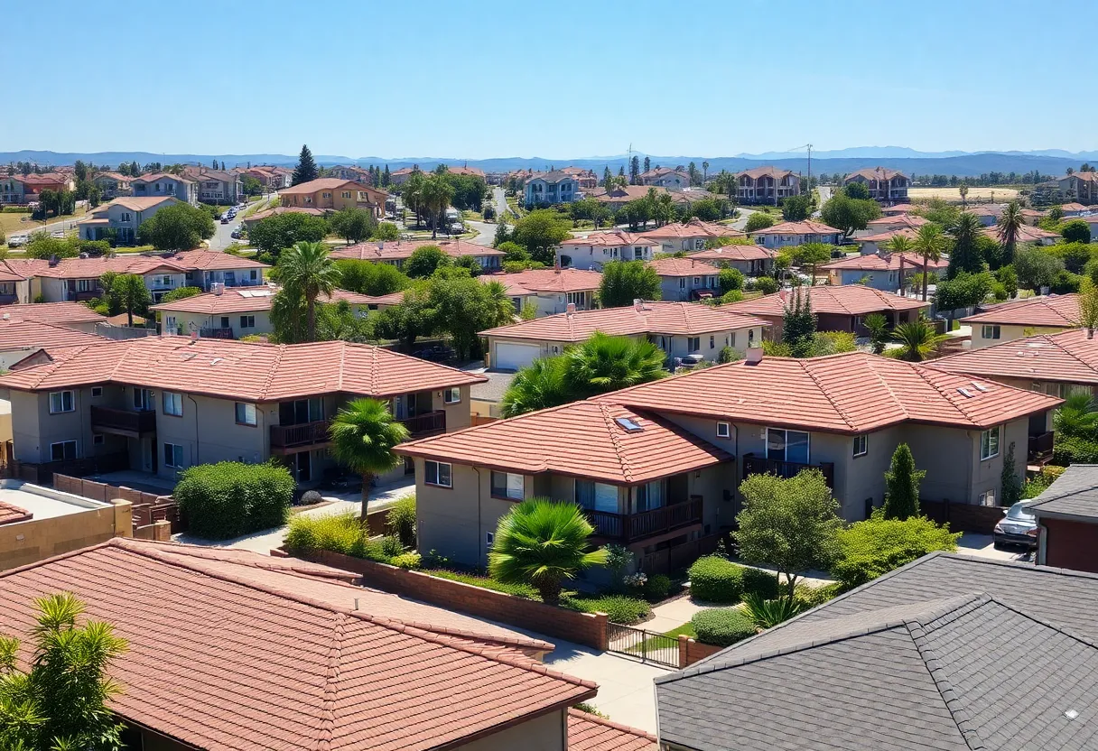 A vibrant California neighborhood with rental homes