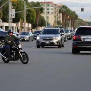 Scene of a hit-and-run accident in Mission Valley