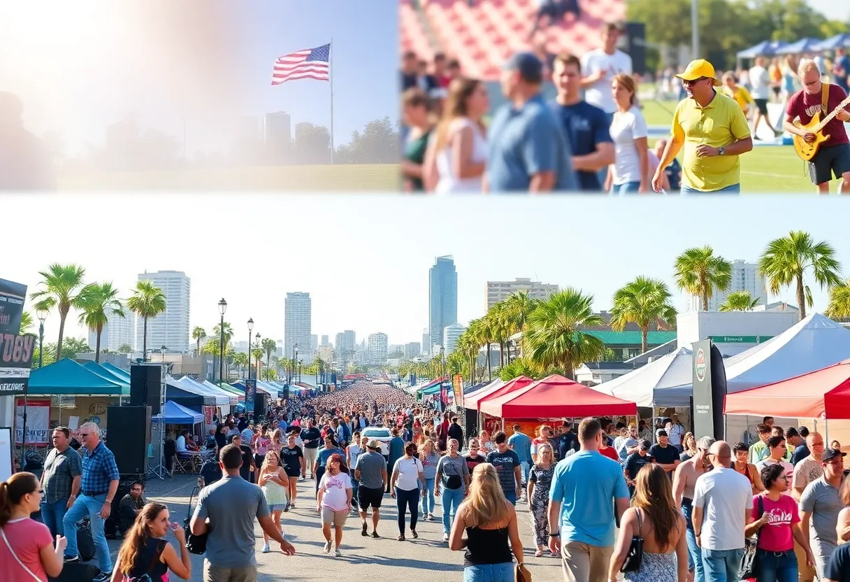 A collage representing diverse weekend events in San Diego