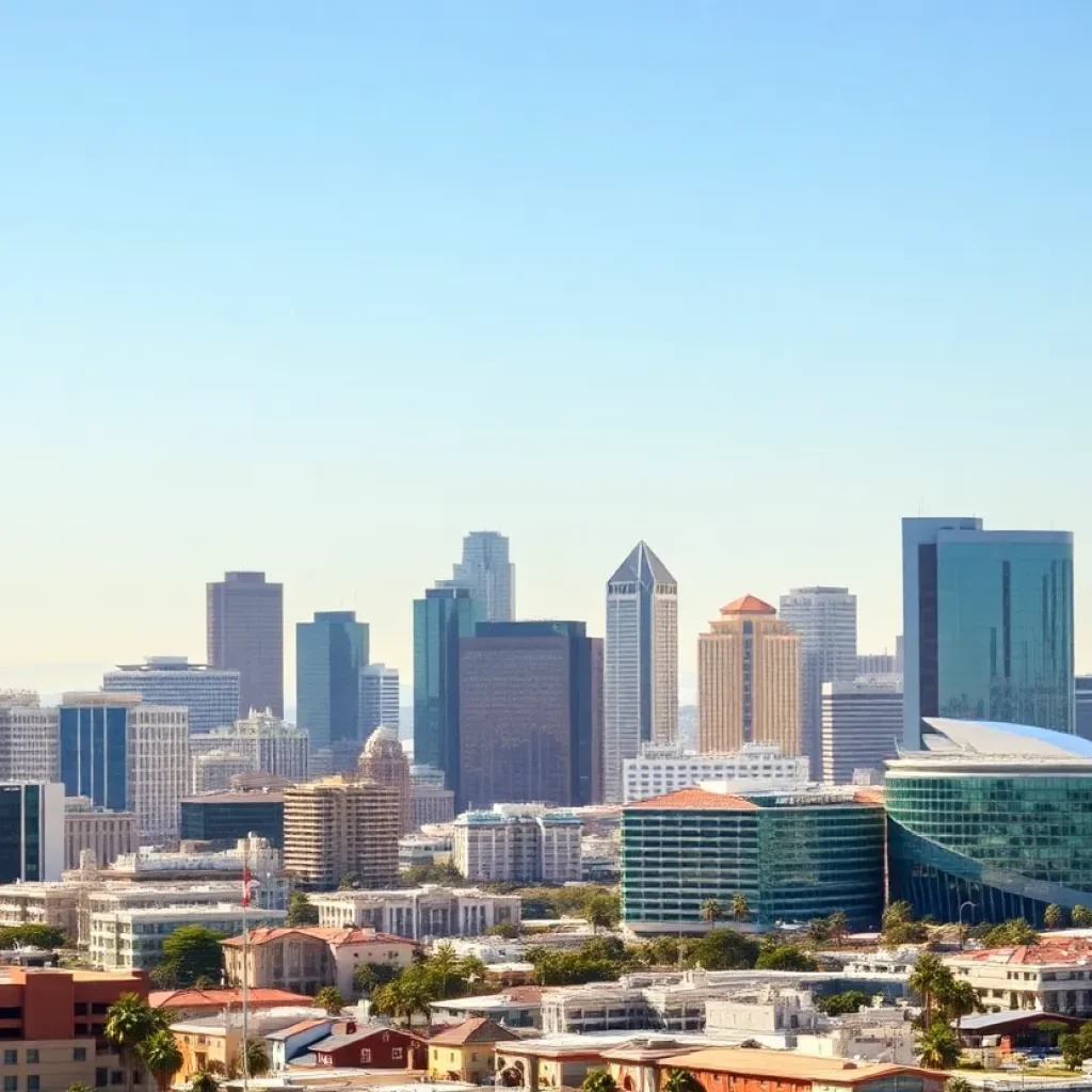Skyline of San Diego showcasing hotels near the Convention Center