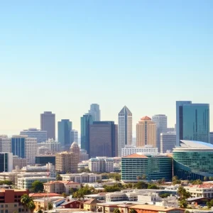 Skyline of San Diego showcasing hotels near the Convention Center