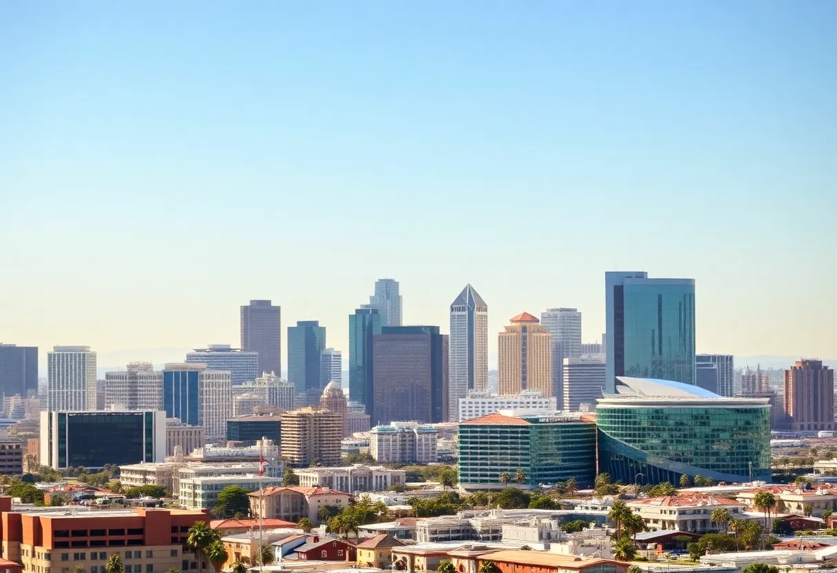 Skyline of San Diego showcasing hotels near the Convention Center