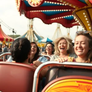 Amusement park ride at Six Flags Magic Mountain
