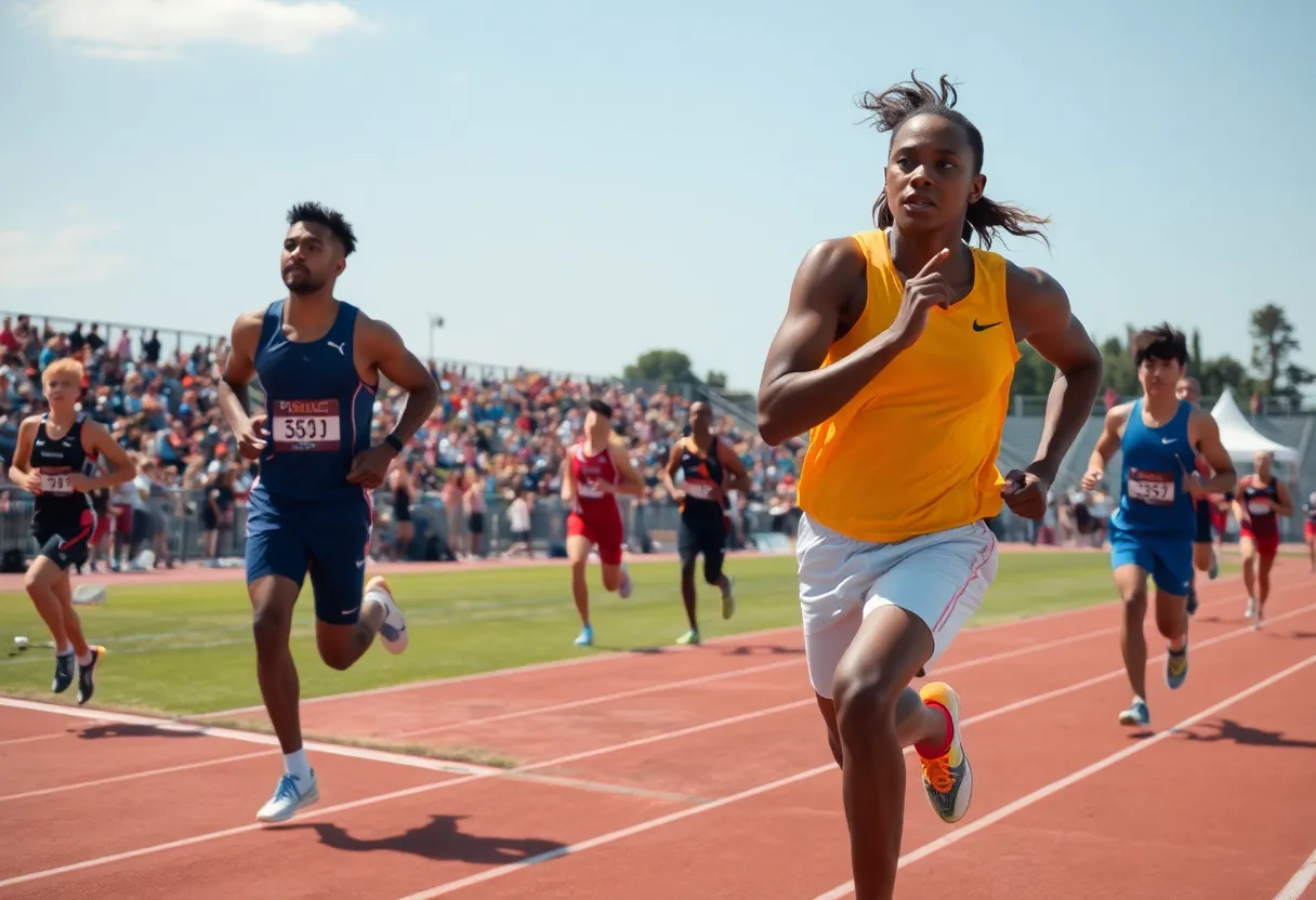 Athletes competing at the Aztec Invitational in San Diego
