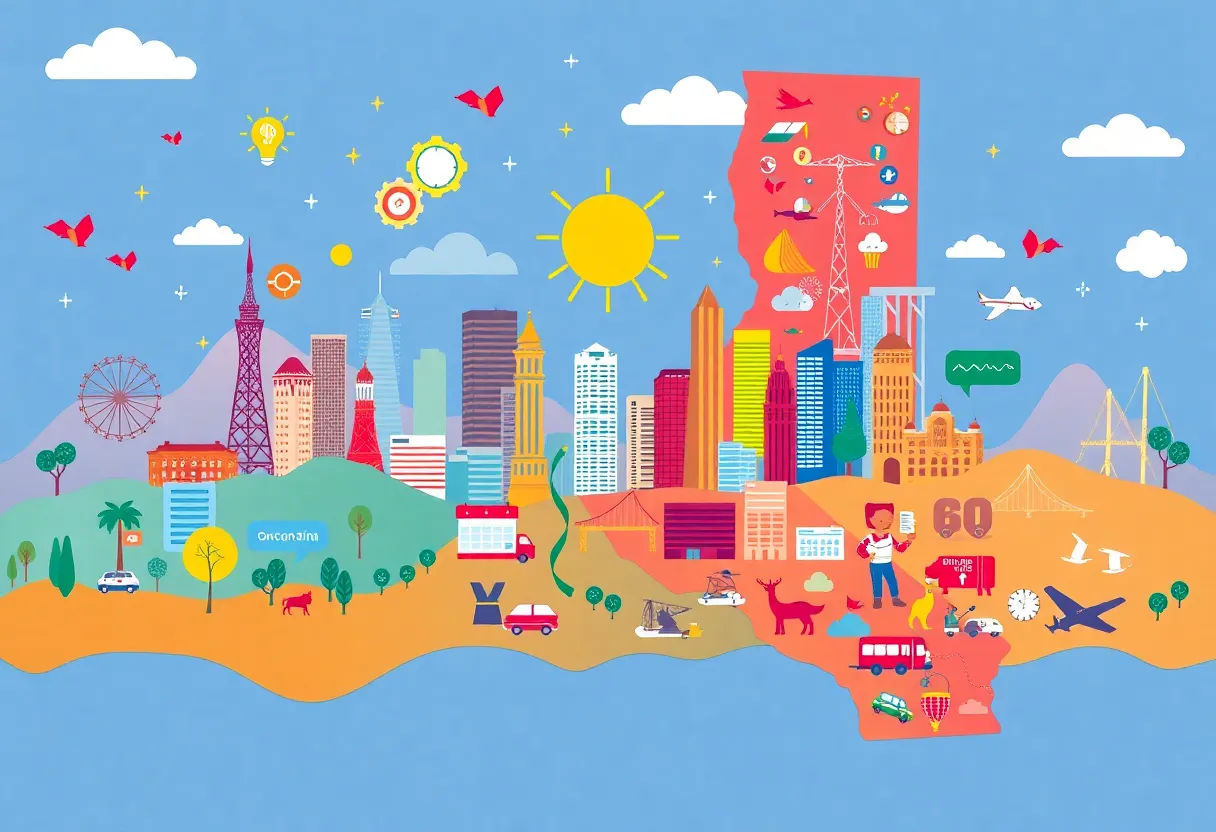 A colorful representation of California's startup ecosystem in 2024