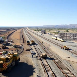 Construction site for the California High-Speed Rail project