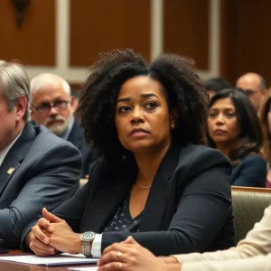 Legislative session discussing rights of transgender athletes