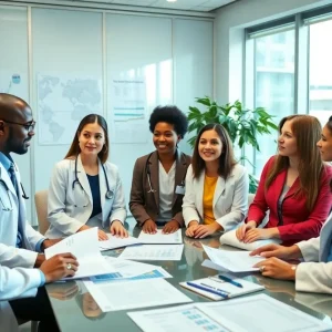 Healthcare professionals analyzing Medicaid budget issues