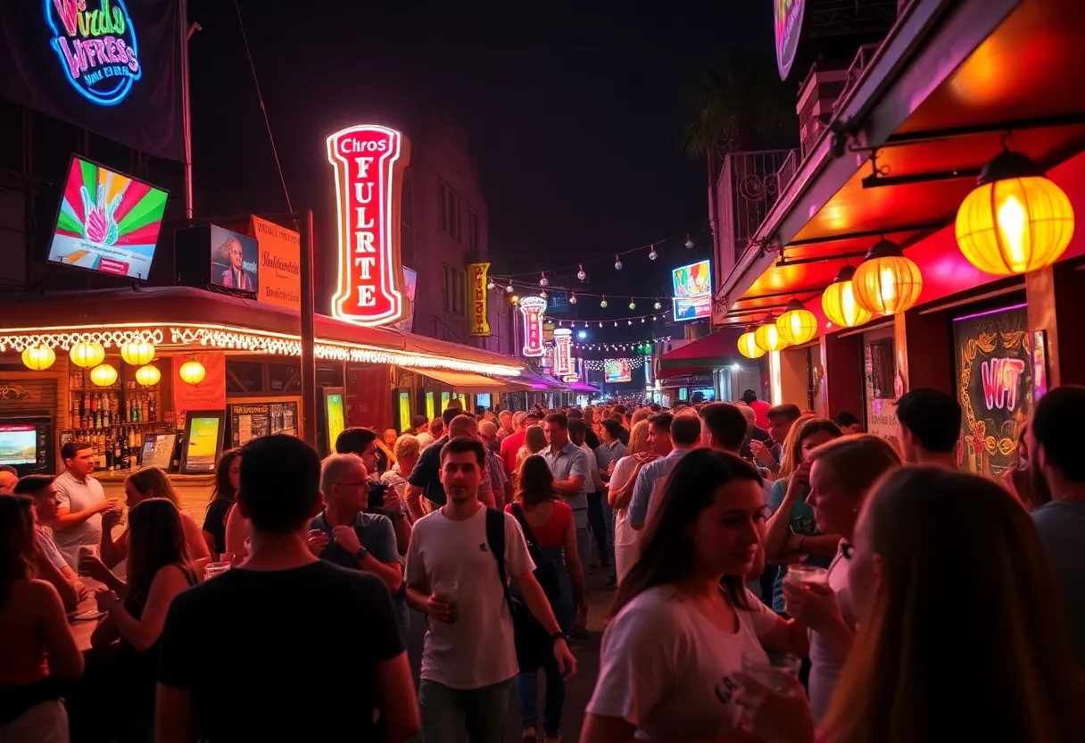 Crowds enjoying nightlife in California with extended alcohol hours