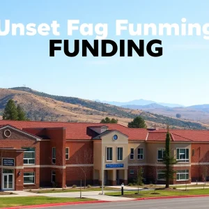 A montage of school district buildings in California showcasing collaboration for funding.