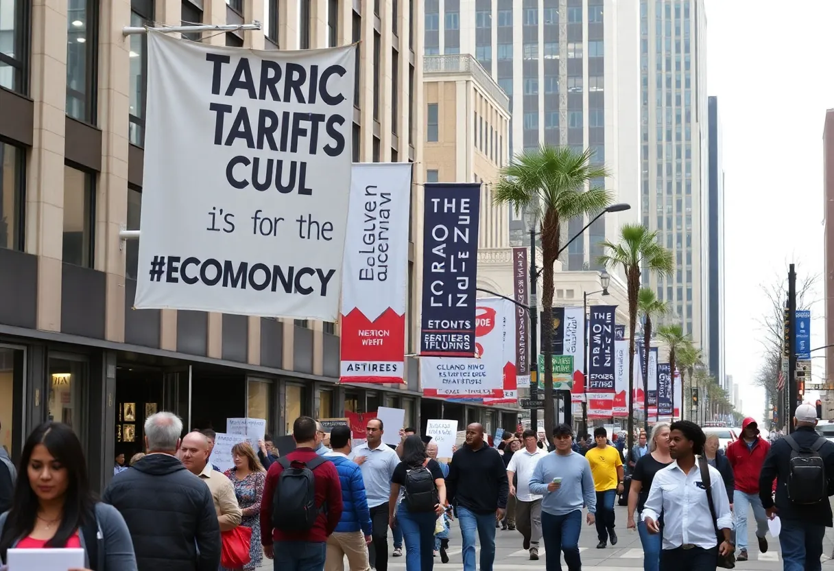 Illustration of California's economy impacted by tariffs
