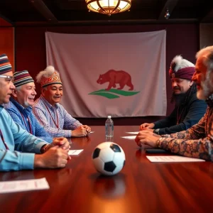 Meeting between tribal leaders and sportsbook operators for online sports betting discussions in California.