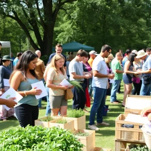 Community members engaging in sustainability activities on Earth Day