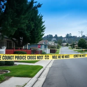Police investigation in a residential area of Grass Valley