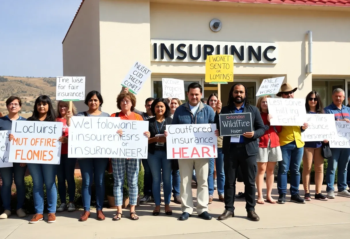 Homeowners protesting for fair wildfire insurance coverage