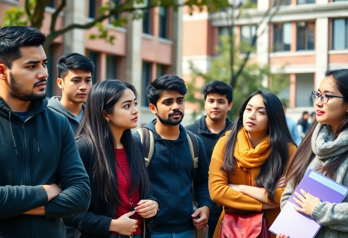 Group of international students expressing concerns over visa revocation