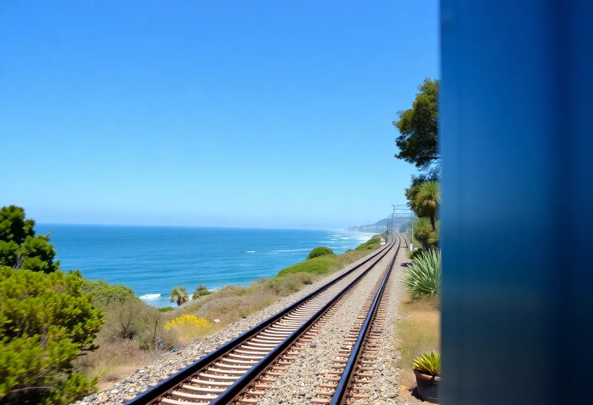 Scenic view of the LOSSAN rail corridor along the California coast