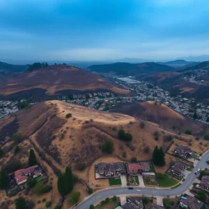 Burned homes in Pacific Palisades after wildfire disaster