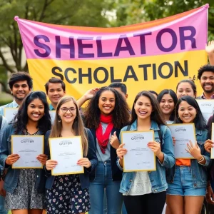 Students celebrating scholarship awards in San Diego