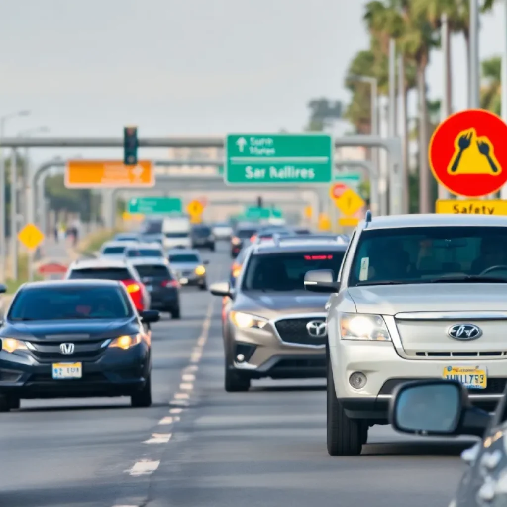 Abstract image depicting road safety in San Diego