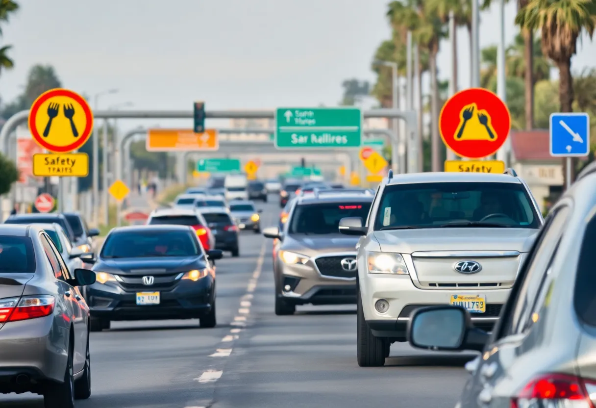 Abstract image depicting road safety in San Diego