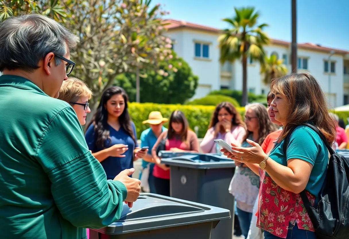 Community members discussing trash fee updates in San Diego.