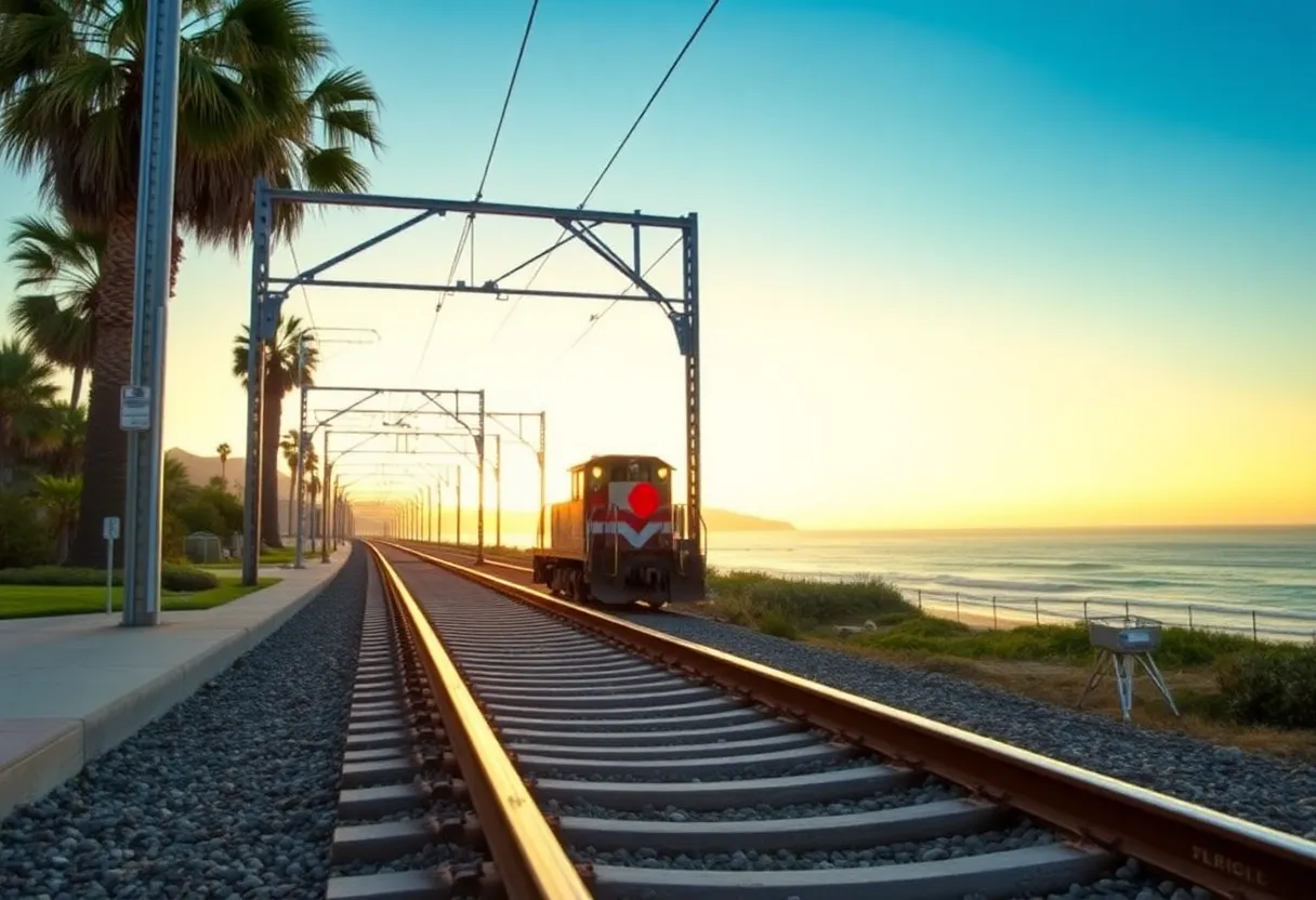 Emergency repairs on the San Clemente rail tracks.