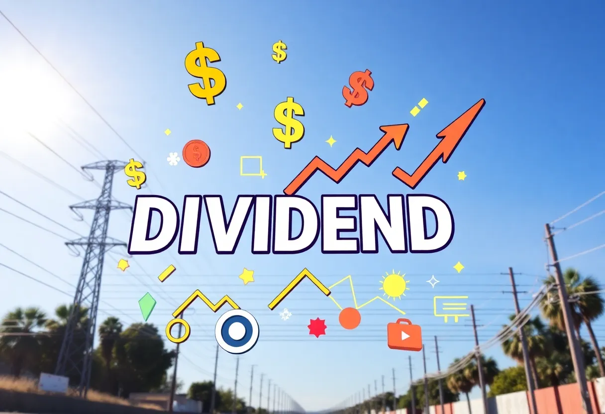 Graphic of dividends with financial symbols in Southern California