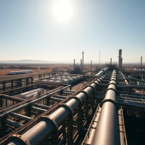 Aerial view of Valero Energy refinery in California