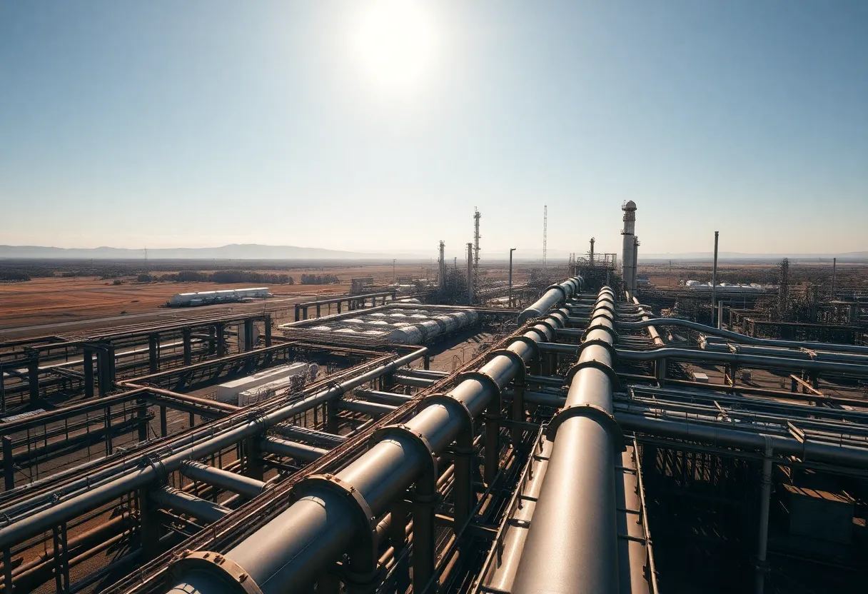 Aerial view of Valero Energy refinery in California