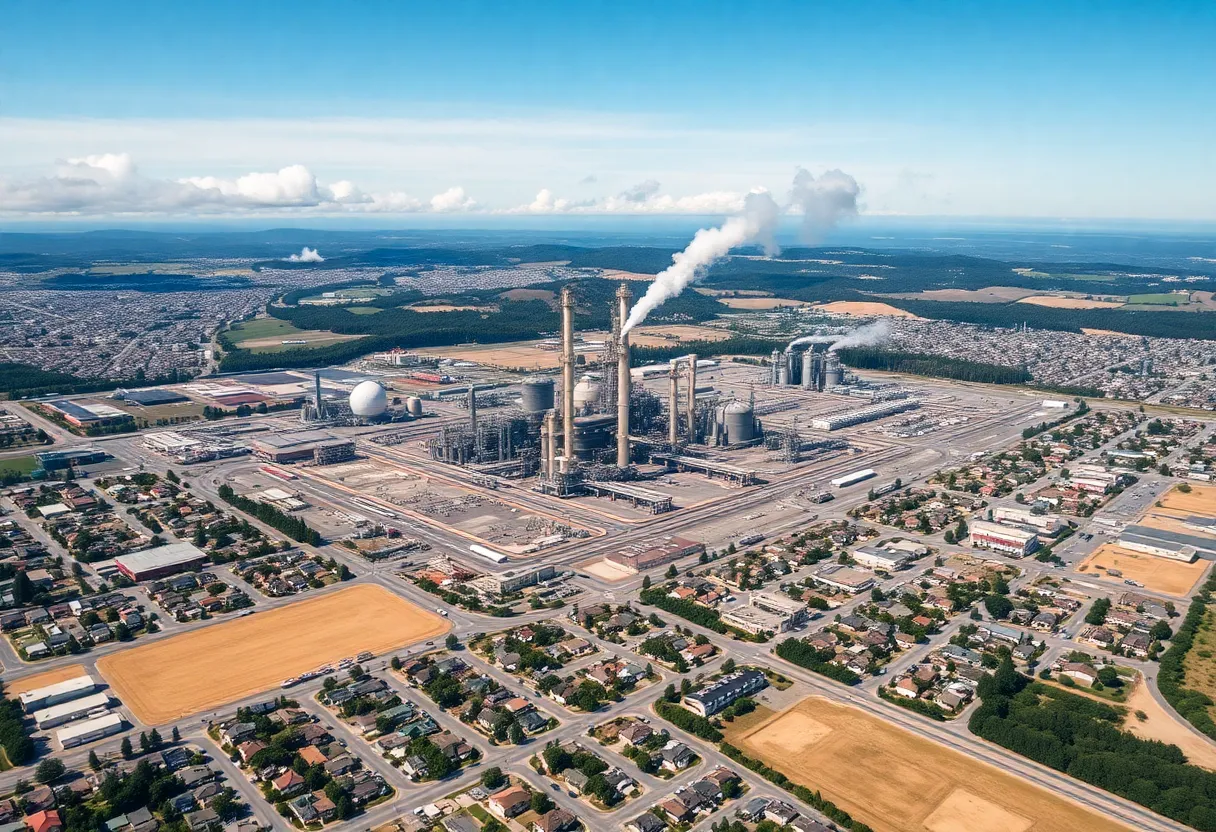 Aerial view of Valero refinery in Benicia, California
