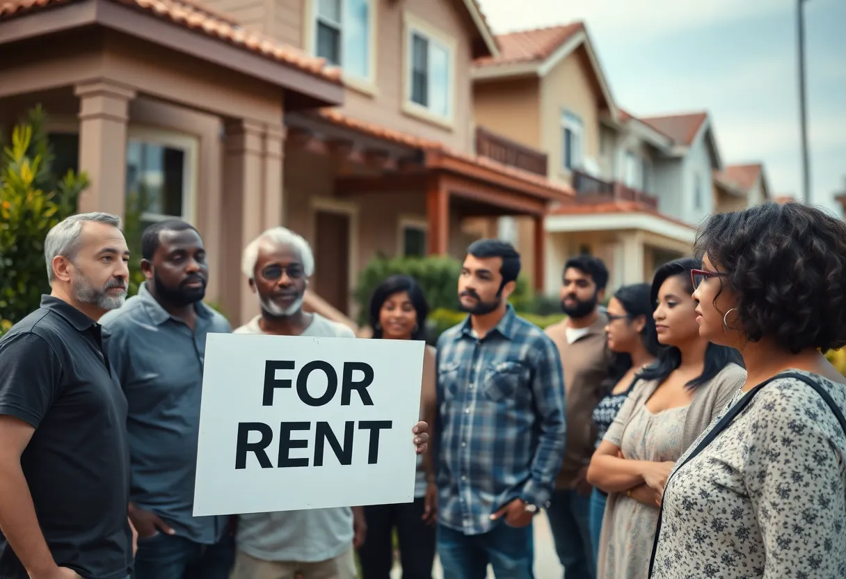 Individuals searching for affordable housing in California