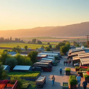 California landscape representing agriculture and trade