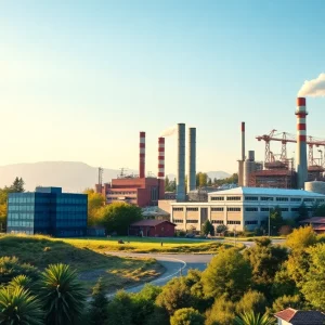 An artistic representation of corporate emissions accountability in California