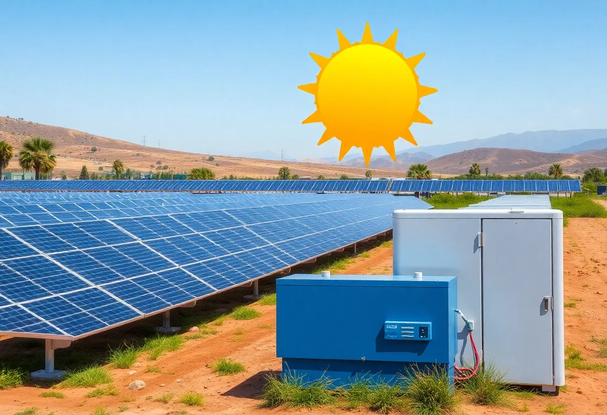 California energy landscape featuring solar and storage technology