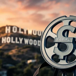 Symbolic representation of the California film industry debate.