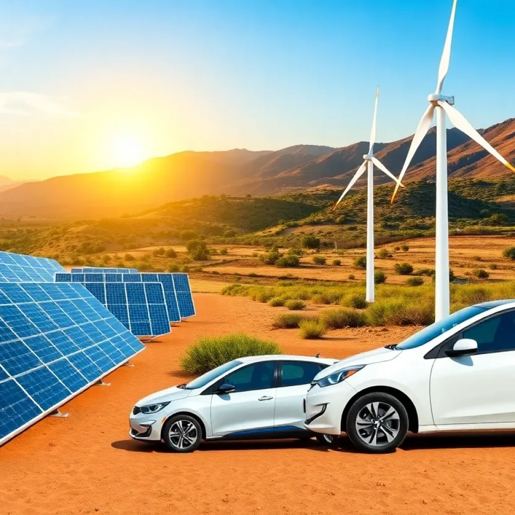 Collage of renewable energy sources in California