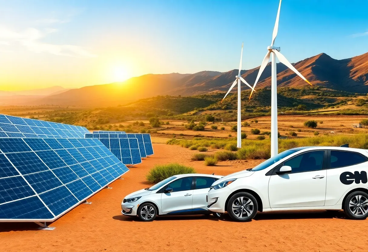 Collage of renewable energy sources in California