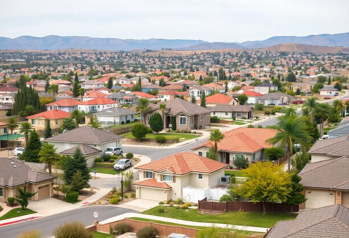 A neighborhood in California represents the impact of rising insurance rates.