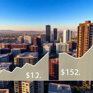 Skyline of a California city showcasing high-rise rental buildings