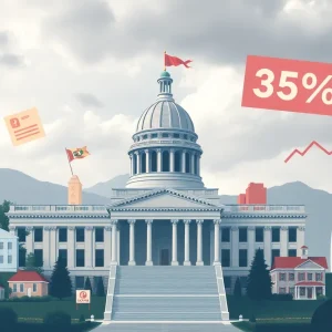 California state capitol building with focus on economic issues