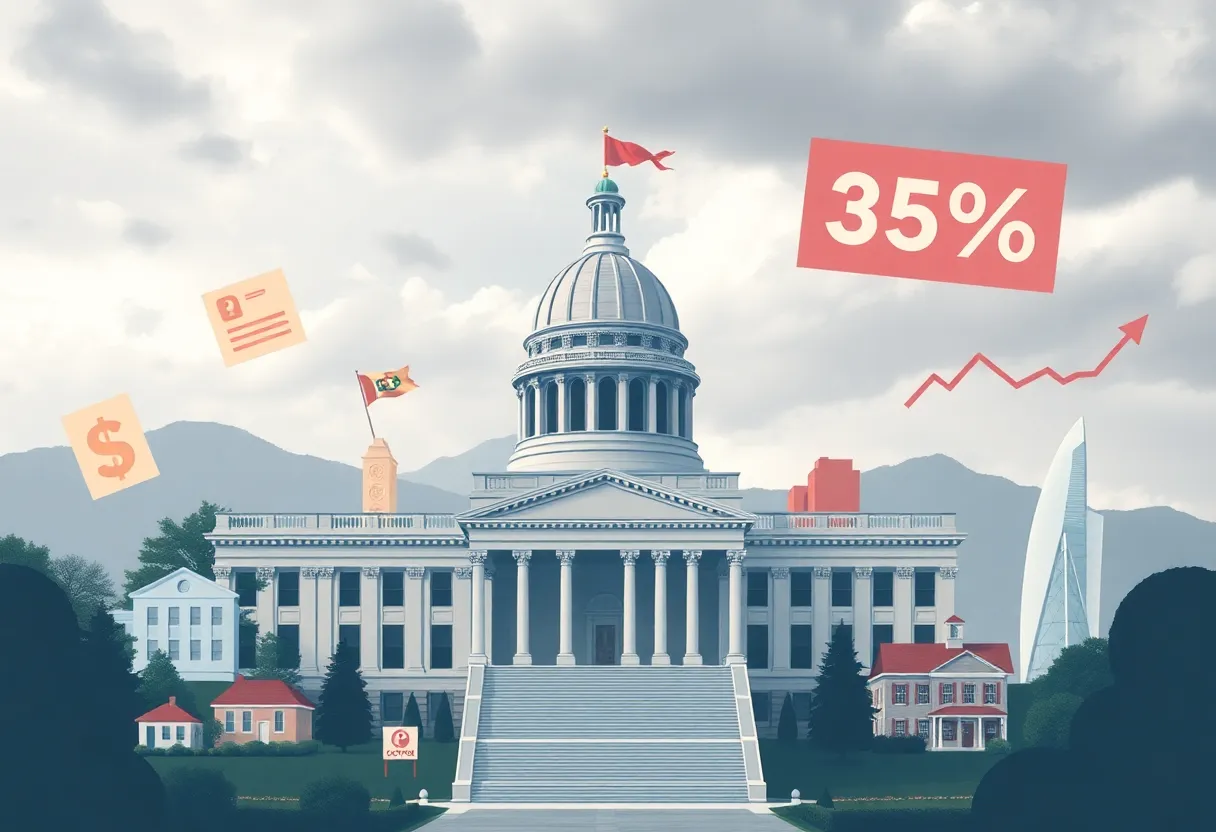 California state capitol building with focus on economic issues