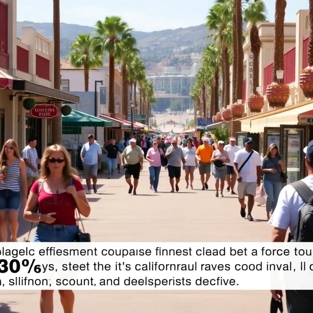 Tourists at a California landmark amid discussions of wage increases.