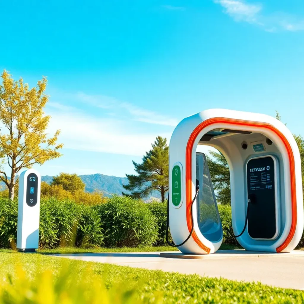 Electric vehicle charging station in California