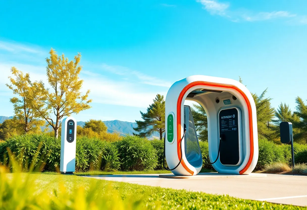 Electric vehicle charging station in California