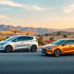 Electric and gasoline-powered vehicles on California roads